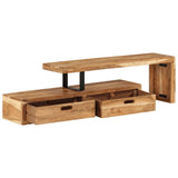 TV Stand (118-200)x30x40 cm Solid Wood Acacia - Close-Up Angle