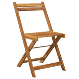 3 Piece Folding Bistro Set Solid Wood Acacia - Top-Down View