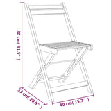 3 Piece Folding Bistro Set Solid Wood Acacia - Low Angle