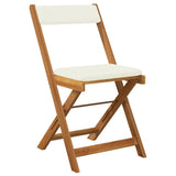 3 Piece Folding Bistro Set with Cushions Solid Wood Acacia - Top-Down View