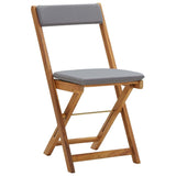 3 Piece Folding Bistro Set with Cushions Solid Wood Acacia - 45-Degree Angle