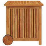 Garden Storage Box with Wheels 60x50x58 cm Solid Wood Acacia - Top-Down View