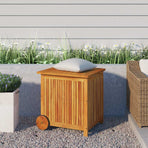 Garden Storage Box with Wheels 60x50x58 cm Solid Wood Acacia
