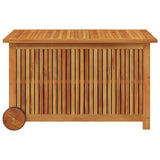Garden Storage Box with Wheels 90x50x58 cm Solid Wood Acacia - Top-Down View