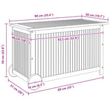 Garden Storage Box with Wheels 90x50x58 cm Solid Wood Acacia