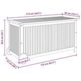 Garden Storage Box with Wheels 113x50x58 cm Solid Wood Acacia