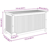 Garden Storage Box with Wheels 113x50x58 cm Solid Wood Acacia - Low Angle