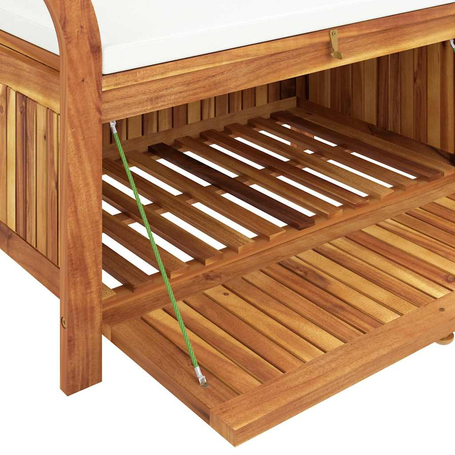 Garden Storage Bench with Cushion 91 cm Solid Wood Acacia