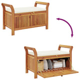 Garden Storage Bench with Cushion 91 cm Solid Wood Acacia