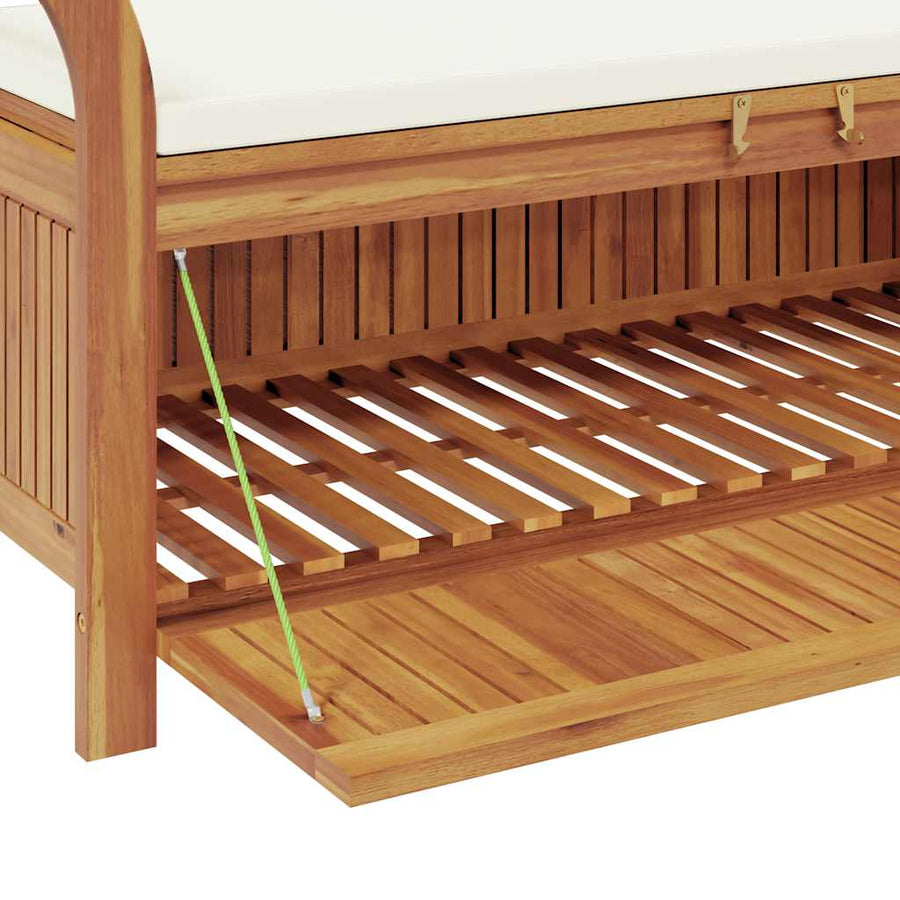 Garden Storage Bench with Cushion 126 cm Solid Wood Acacia