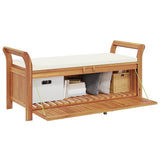 Garden Storage Bench with Cushion 126 cm Solid Wood Acacia - Top-Down View
