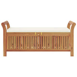 Garden Storage Bench with Cushion 126 cm Solid Wood Acacia