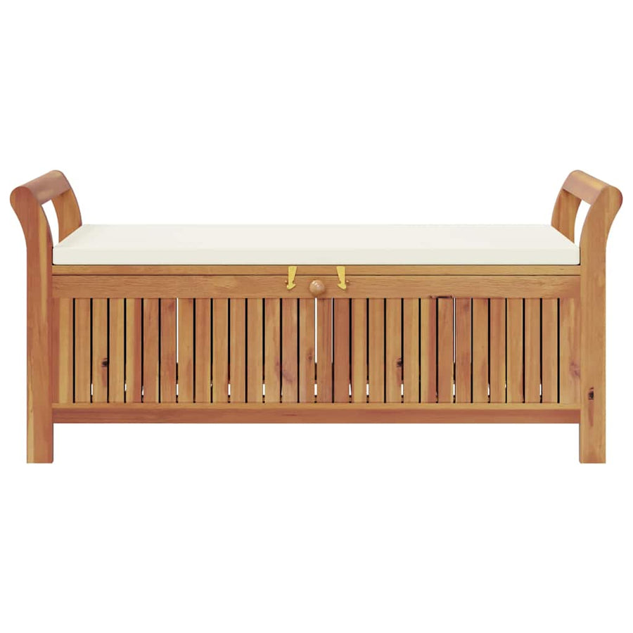 Garden Storage Bench with Cushion 126 cm Solid Wood Acacia