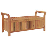 Garden Storage Bench with Cushion 126 cm Solid Wood Acacia - Rear View