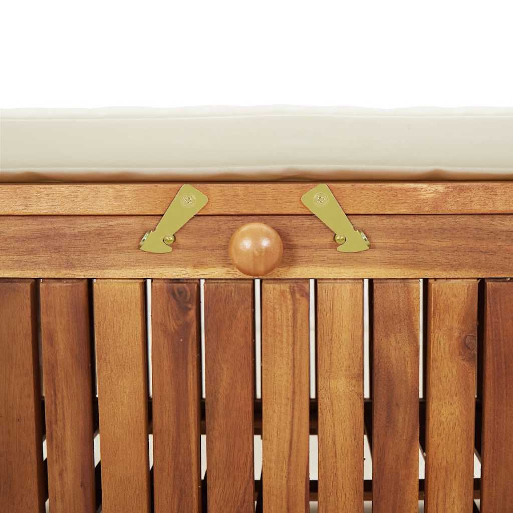 Garden Storage Bench with Cushion 126 cm Solid Wood Acacia