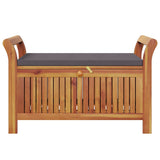 Garden Storage Bench with Cushion 91 cm Solid Wood Acacia - 45-Degree Angle