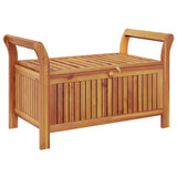 Garden Storage Bench with Cushion 91 cm Solid Wood Acacia - Rear View
