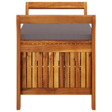 Garden Storage Bench with Cushion 91 cm Solid Wood Acacia