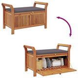 Garden Storage Bench with Cushion 91 cm Solid Wood Acacia