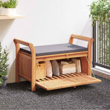 Garden Storage Bench with Cushion 91 cm Solid Wood Acacia