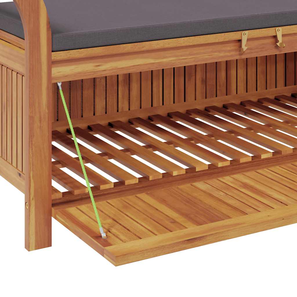 Garden Storage Bench with Cushion 126 cm Solid Wood Acacia