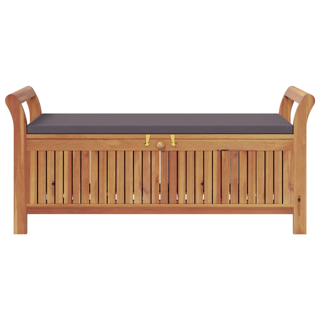 Garden Storage Bench with Cushion 126 cm Solid Wood Acacia