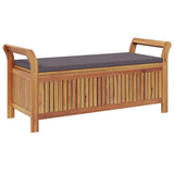 Garden Storage Bench with Cushion 126 cm Solid Wood Acacia