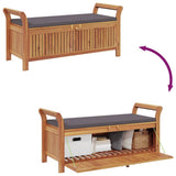 Garden Storage Bench with Cushion 126 cm Solid Wood Acacia