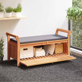 Garden Storage Bench with Cushion 126 cm Solid Wood Acacia