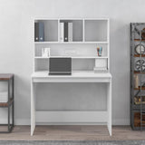 Desk with Shelves White 102x45x148 cm Engineered Wood - Side View