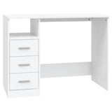 Desk with Drawers White 102x50x76 cm Engineered Wood - Front View