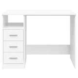 Desk with Drawers White 102x50x76 cm Engineered Wood - Top-Down View