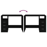 Desk with Drawers Black 102x50x76 cm Engineered Wood - Close-Up Angle