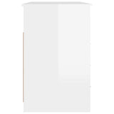 Desk with Drawers High Gloss White 102x50x76 cm Engineered Wood