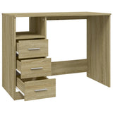 Desk with Drawers Sonoma Oak 102x50x76 cm Engineered Wood - Close-Up Angle