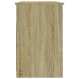 Desk with Drawers Sonoma Oak 102x50x76 cm Engineered Wood - Low Angle