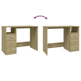 Desk with Drawers Sonoma Oak 102x50x76 cm Engineered Wood - Extra Image