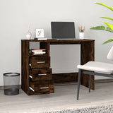 Desk with Drawers Smoked Oak 102x50x76 cm Engineered Wood - Side View