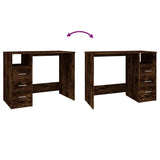 Desk with Drawers Smoked Oak 102x50x76 cm Engineered Wood - Extra Image