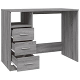 Desk with Drawers Grey Sonoma 102x50x76 cm Engineered Wood - Close-Up Angle