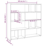 Book Cabinet/Room Divider White 105x24x102 cm