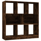 Book Cabinet Smoked Oak 97.5x29.5x100 cm Engineered Wood - Front View