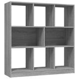 Book Cabinet Grey Sonoma 97.5x29.5x100 cm Engineered Wood - Front View