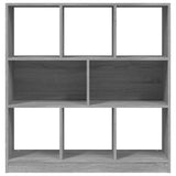 Book Cabinet Grey Sonoma 97.5x29.5x100 cm Engineered Wood - Top-Down View