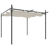 Pergola with Retractable Roof Cream 295x292x230 cm