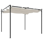 Pergola with Retractable Roof Cream 295x292x230 cm