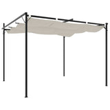 Pergola with Retractable Roof Cream 295x292x230 cm - 45-Degree Angle