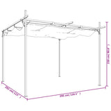 Pergola with Retractable Roof Cream 295x292x230 cm - Low Angle