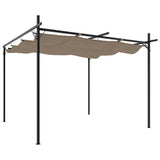 Pergola with Retractable Roof Taupe 295x292x230 cm - Front View