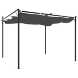 Pergola with Retractable Roof Anthracite 295x292x230 cm - 45-Degree Angle